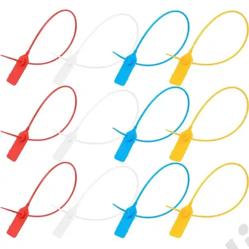 قفل كراش ترولى  - لون احمر - قفل أمان شريط بلاستيكي بسيريال ، 100 قطعة