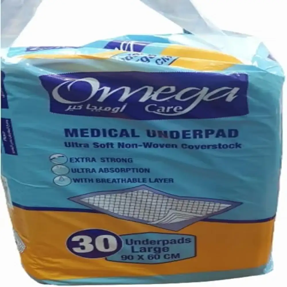مفارش طبية اوميجا ( مقاس 60×90 ) 30 قطعة